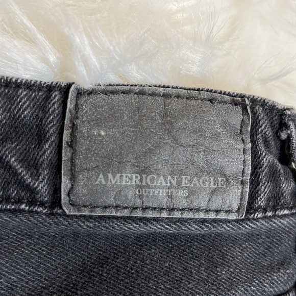 AMERICAN Eagle Outfitters Black Frayed Hem Mini Jean Skirt - Picture 12 of 16